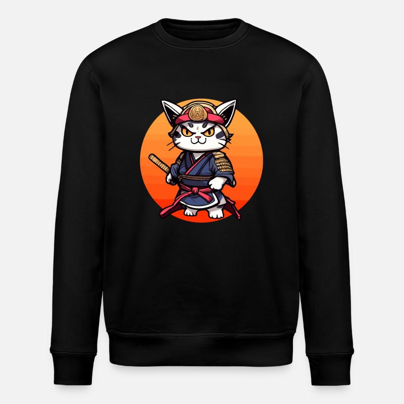 Chat samouraï #26 - Sweat bio ROLLER Stanley/Stella Unisexe - noir