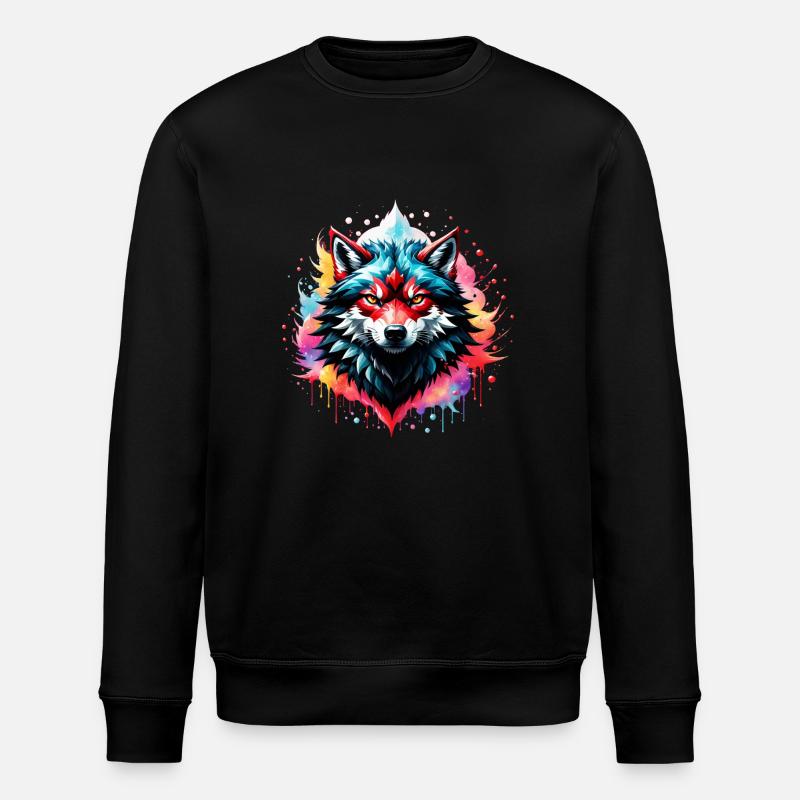 Wolf Tattoo - Stanley/Stella Unisex Bio-Sweatshirt ROLLER - Schwarz