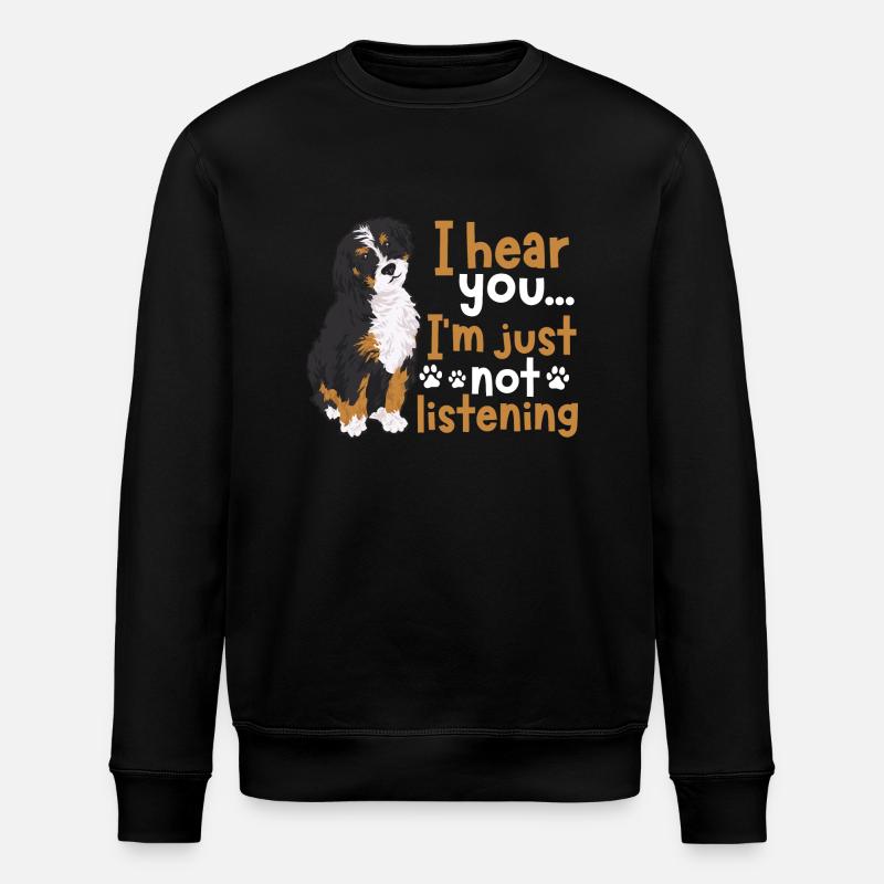 Bernedoodle Hund - Stanley/Stella Unisex Bio-Sweatshirt ROLLER - Schwarz