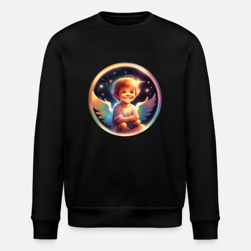 Kleiner Regenbogenengel - Stanley/Stella Unisex Bio-Sweatshirt ROLLER - Schwarz