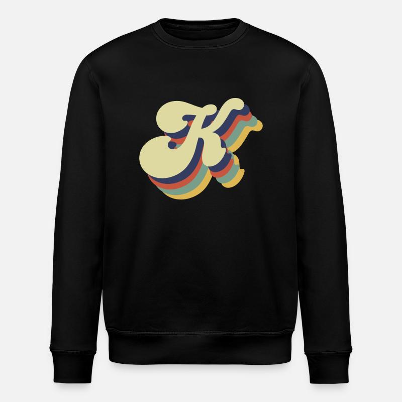Retro-K-Buchstabe - Stanley/Stella Unisex Bio-Sweatshirt ROLLER - Schwarz