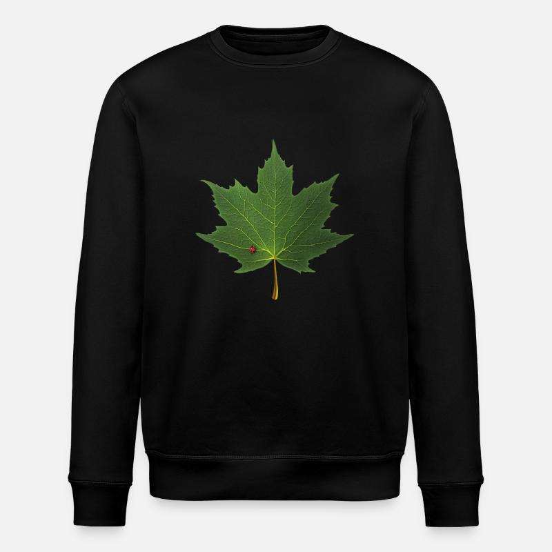 MAPLE LEAF - LADYBUG - Stanley/Stella ROLLER Unisex Organic Sweatshirt - black