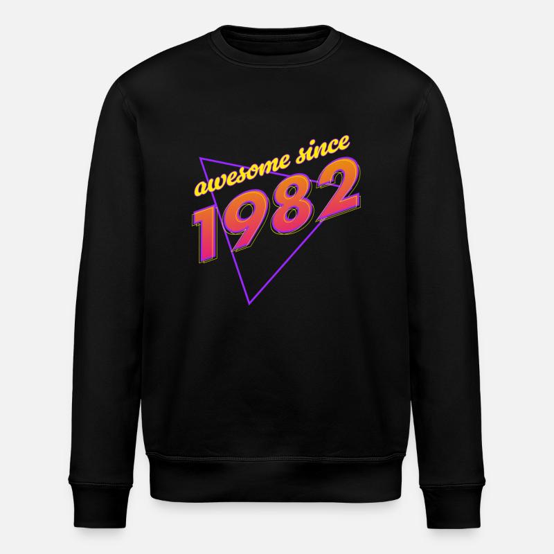 Retro - Genial seit 1982 - Stanley/Stella Unisex Bio-Sweatshirt ROLLER - Schwarz