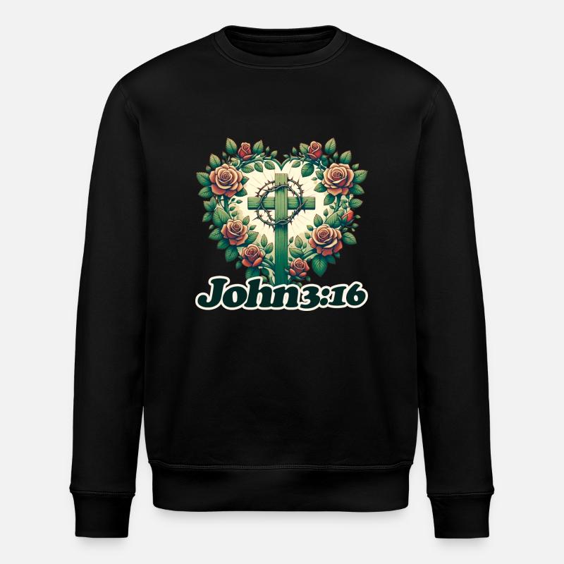 Johannes 3:16 - Stanley/Stella Unisex Bio-Sweatshirt ROLLER - Schwarz