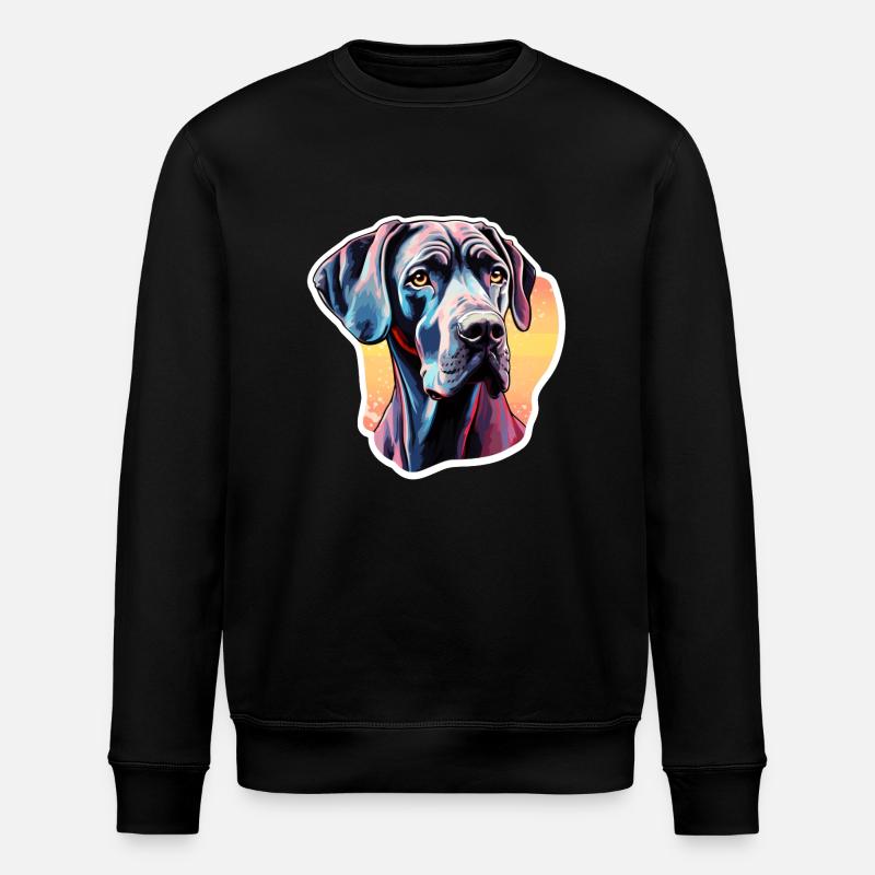 Dänische Dogge bunt - Stanley/Stella Unisex Bio-Sweatshirt ROLLER - Schwarz