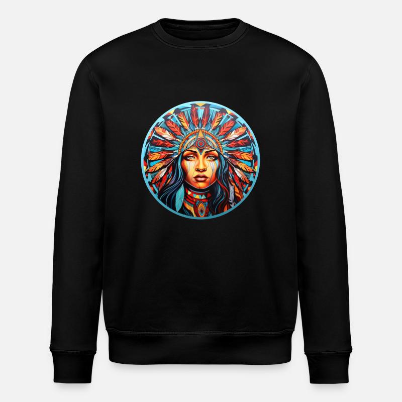 Native American Squaw - Stanley/Stella Unisex Bio-Sweatshirt ROLLER - Schwarz