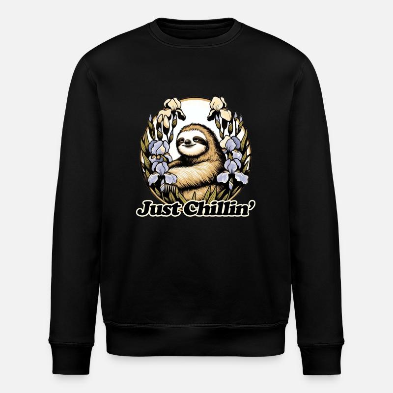 Nur Chillin-Faultier - Stanley/Stella Unisex Bio-Sweatshirt ROLLER - Schwarz