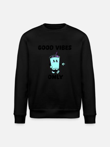 drink cartoon vibes - Stanley/Stella ROLLER Unisex Organic Sweatshirt - black