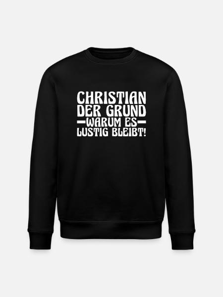 First name Chris Christian - Stanley/Stella ROLLER Unisex Organic Sweatshirt - black