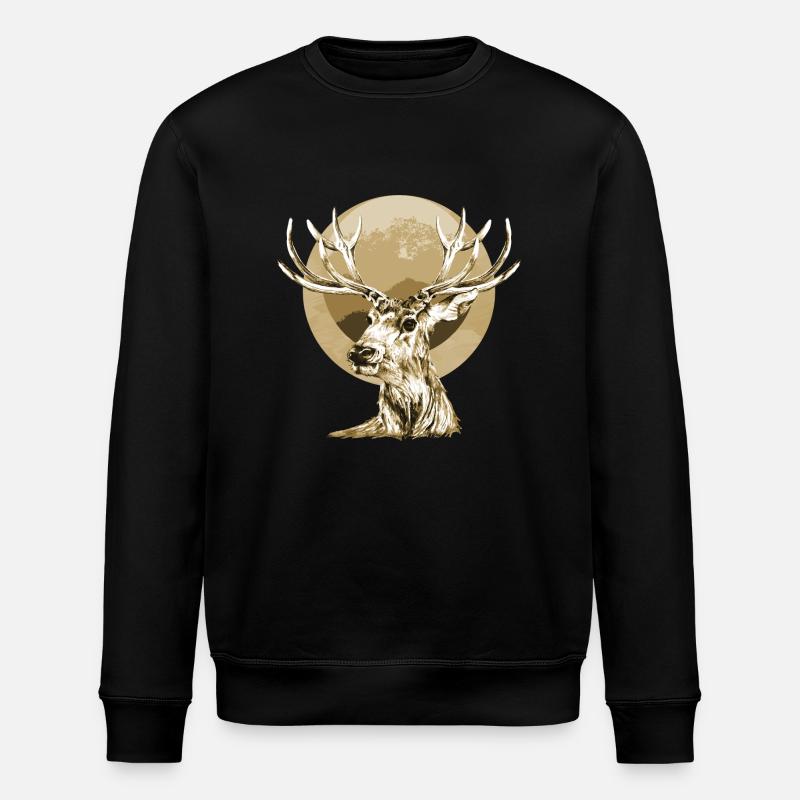 Deer - Stanley/Stella ROLLER Unisex Organic Sweatshirt - black