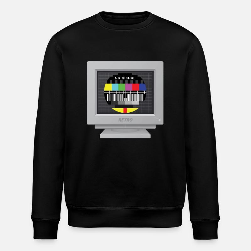 CRT Design - No signal (Mire) - Stanley/Stella ROLLER Unisex Organic Sweatshirt - black