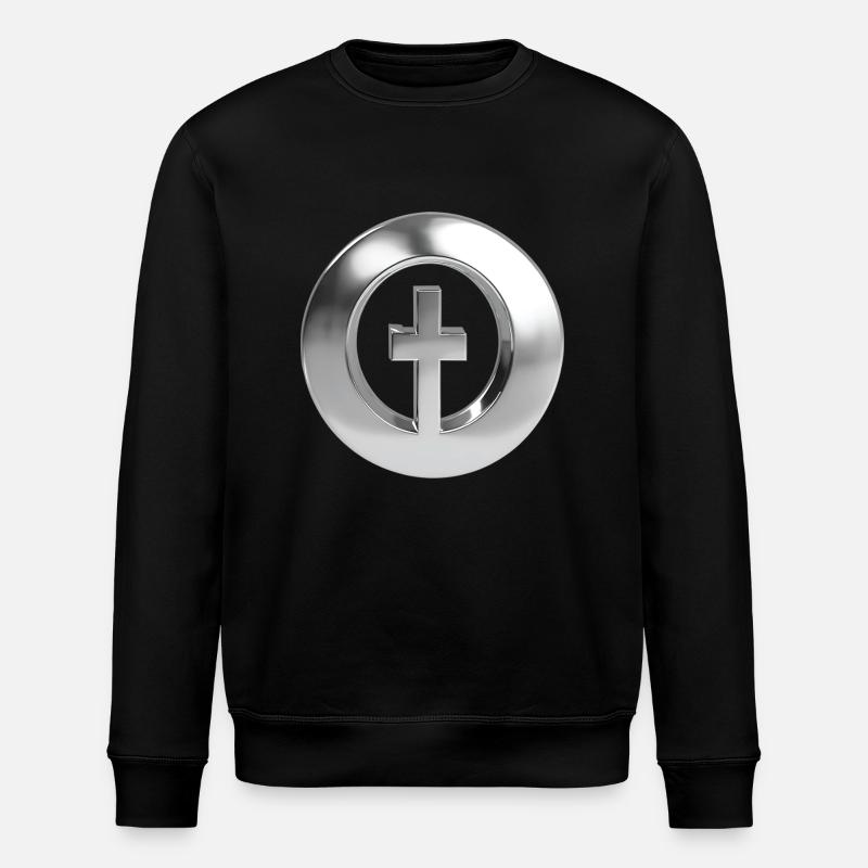 Chrome ,, Kreuzring " Metallic - Stanley/Stella Unisex Bio-Sweatshirt ROLLER - Schwarz