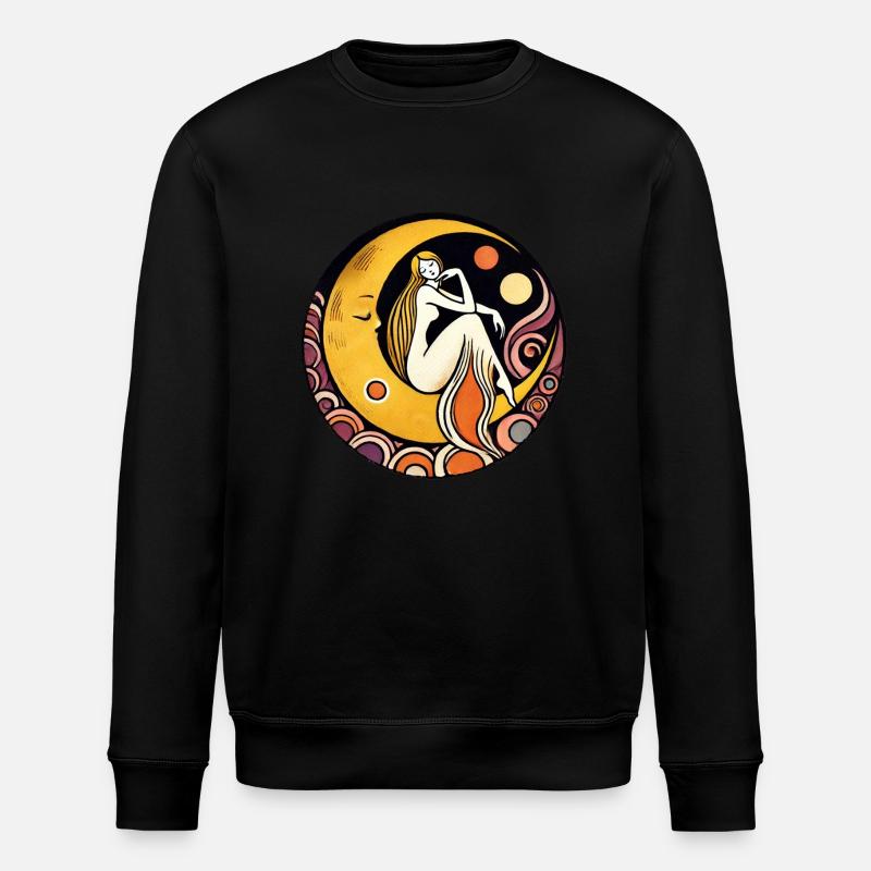 Retro Mondgöttin - Stanley/Stella Unisex Bio-Sweatshirt ROLLER - Schwarz