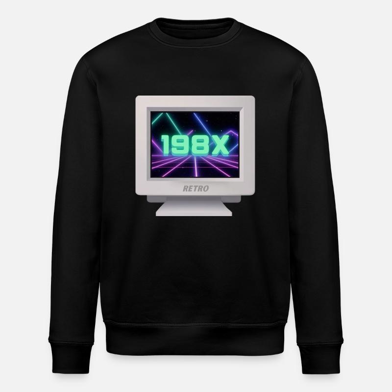 CRT Design - Retro 80's - Stanley/Stella ROLLER Unisex Organic Sweatshirt - black