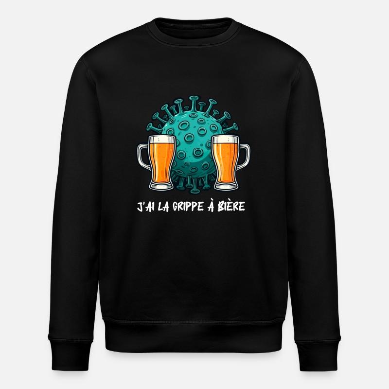 J’ai la grippe à bière - Sweat bio ROLLER Stanley/Stella Unisexe - noir