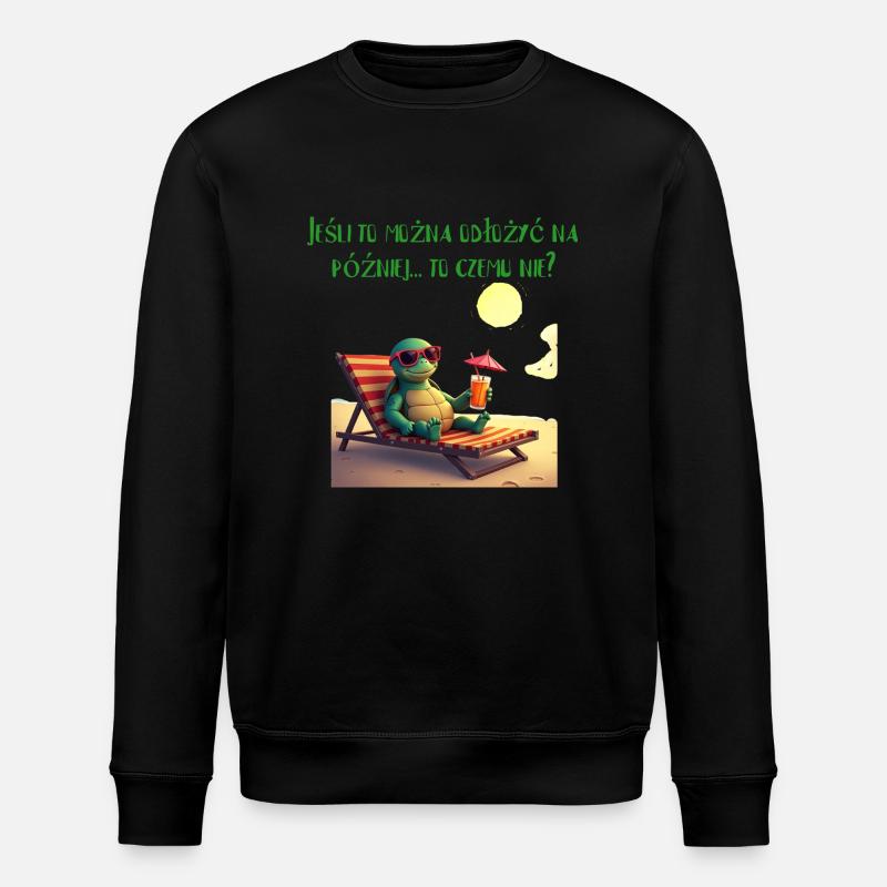 laid-back turtle - Stanley/Stella ROLLER Unisex Organic Sweatshirt - black