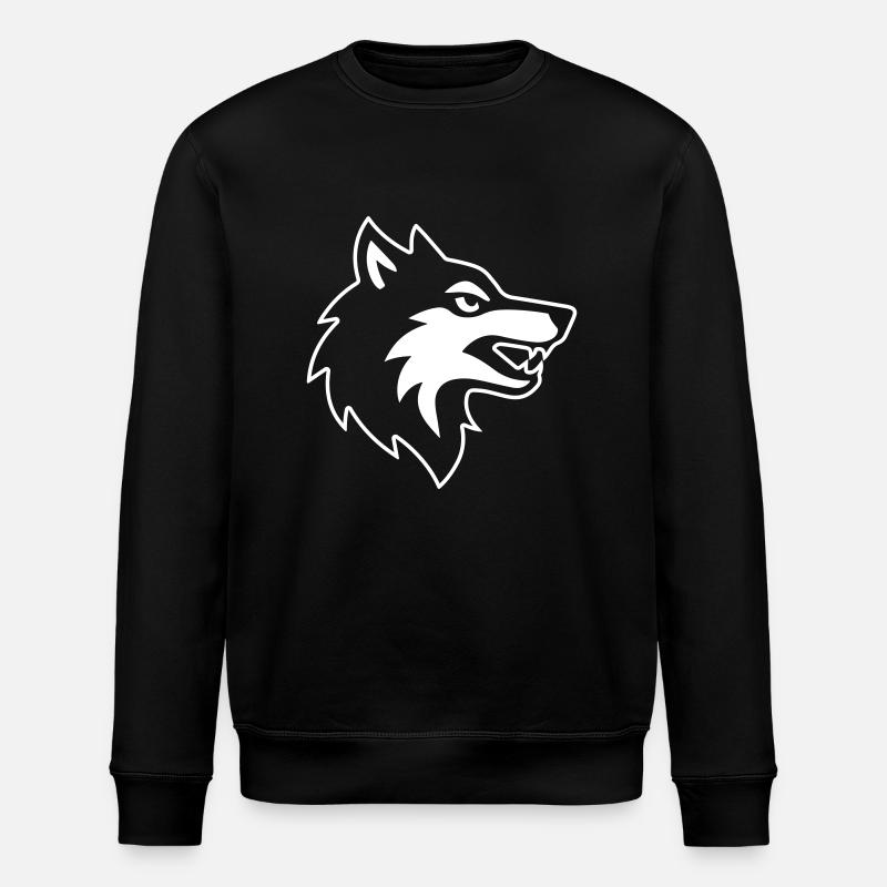 Wolf head logo icon - Stanley/Stella ROLLER Unisex Organic Sweatshirt - black