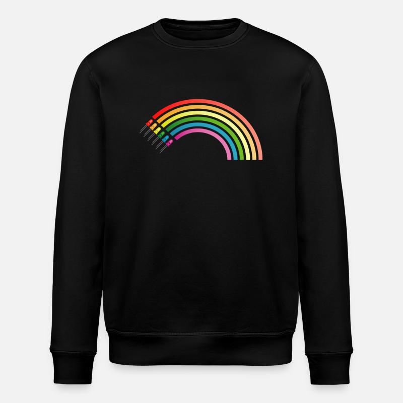 Regenbogen LED Shirt Geschenkidee Sonderangebot - Stanley/Stella Unisex Bio-Sweatshirt ROLLER - Schwarz