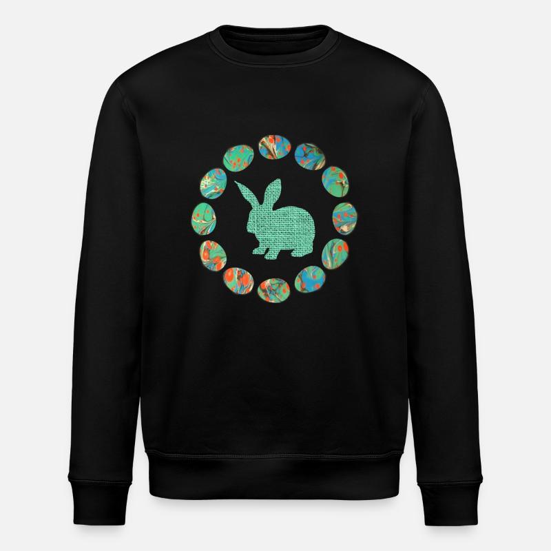 hase im eierkranz e 4 - Stanley/Stella Unisex Bio-Sweatshirt ROLLER - Schwarz