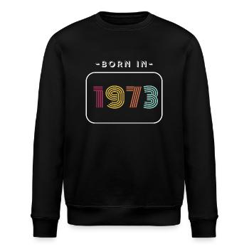 Vintage date of birth 1973 - Stanley/Stella ROLLER Unisex Organic Sweatshirt - black - Front - Nik (191cm)