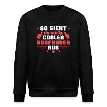 Busfahren Cooler Busfahrer Geschenk - Stanley/Stella Unisex Bio-Sweatshirt ROLLER - Schwarz - Vorne - Nik (191cm)