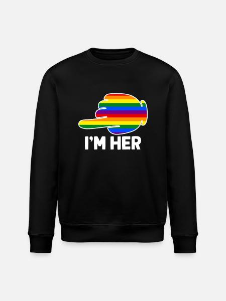 Jeg er hendes regnbue lesbisk par sjov LGBT stolthed - Stanley/Stella økologisk unisex-sweatshirt ROLLER - sort