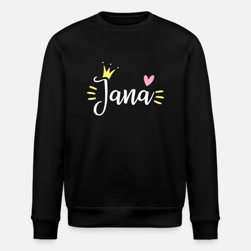 Jana Name Krone - Stanley/Stella Unisex Bio-Sweatshirt ROLLER - Schwarz