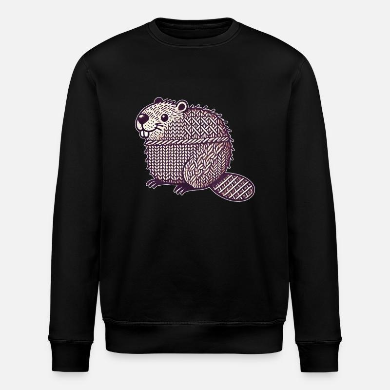 Knitted Beaver - Stanley/Stella ROLLER Unisex Organic Sweatshirt - black