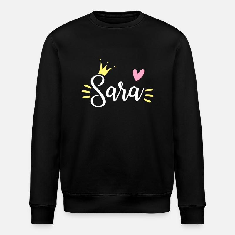 Couronne de nom Sara - Sweat bio ROLLER Stanley/Stella Unisexe - noir