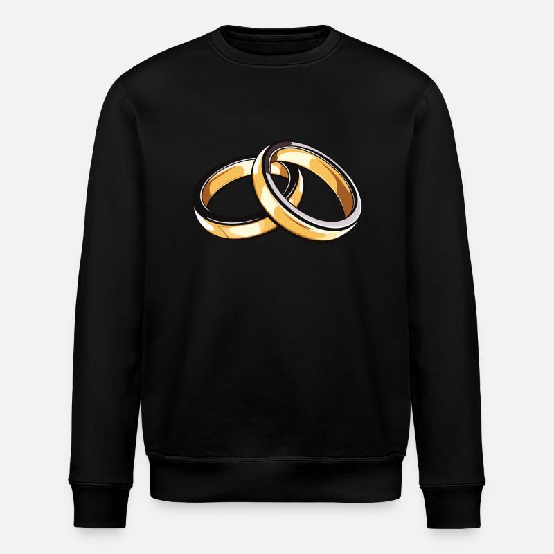 Anneaux de mariage symbole mariage - Sweat bio ROLLER Stanley/Stella Unisexe - noir