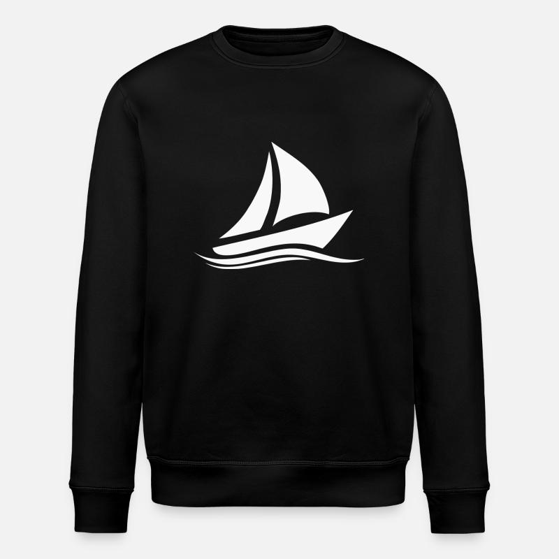blanc bateau - Sweat bio ROLLER Stanley/Stella Unisexe - noir