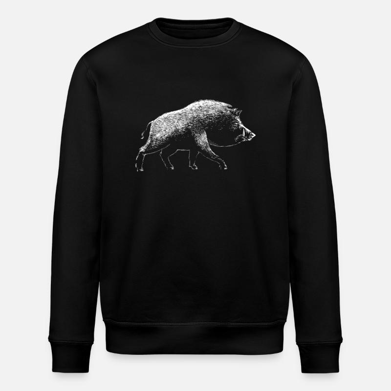 Wildschwein - Stanley/Stella Unisex Bio-Sweatshirt ROLLER - Schwarz