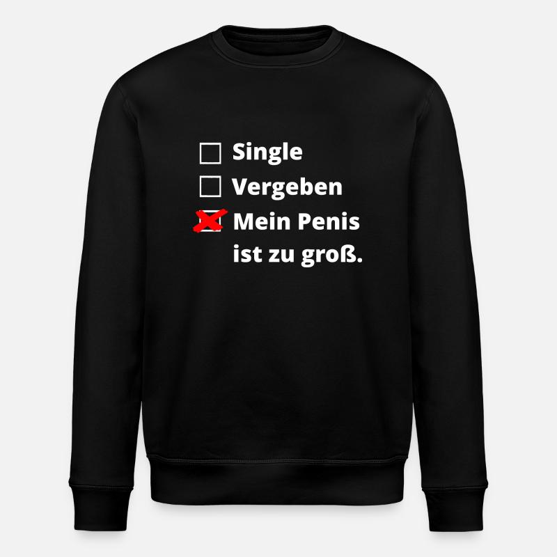 Penis zu groß - Stanley/Stella Unisex Bio-Sweatshirt ROLLER - Schwarz