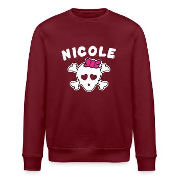Pirate Nicole Design for Girls and Women - Stanley/Stella ROLLER Unisex Organic Sweatshirt - burgundy - Front - Nik (191cm)