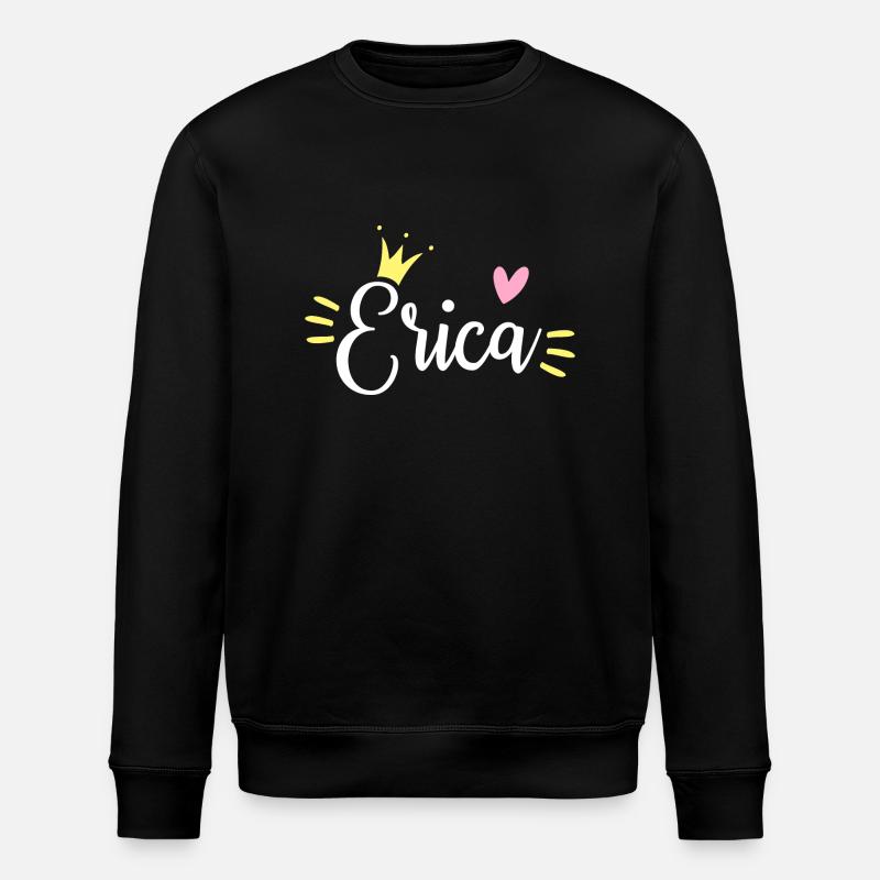 Erica Name Crown - Stanley/Stella ROLLER Unisex Organic Sweatshirt - black