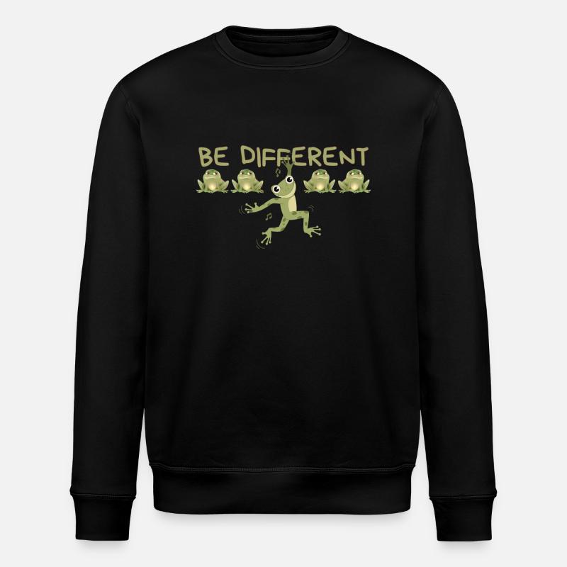 BE DIFFERENT Frog - Stanley/Stella Unisex Bio-Sweatshirt ROLLER - Schwarz