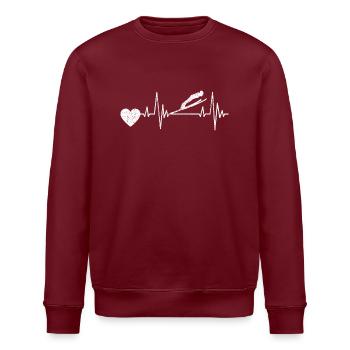 Skispringer Ski Skifliegen Skisprung Wintersport - Stanley/Stella Unisex Bio-Sweatshirt ROLLER - Burgunderrot - Vorne - Nik (191cm)