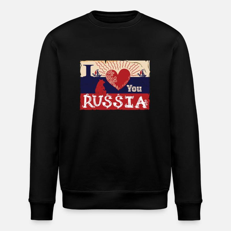 Je t'aime la Russie - Sweat bio ROLLER Stanley/Stella Unisexe - noir