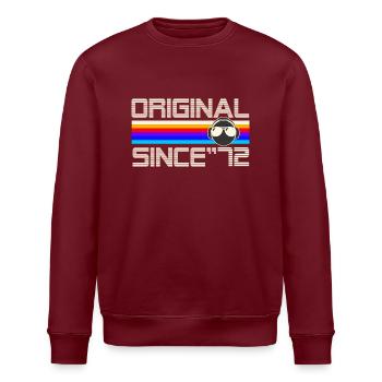 Seit 72 - Stanley/Stella Unisex Bio-Sweatshirt ROLLER - Burgunderrot - Vorne - Nik (191cm)