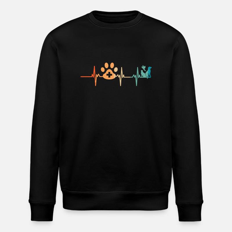 Battement de cœur vétérinaire - Sweat bio ROLLER Stanley/Stella Unisexe - noir