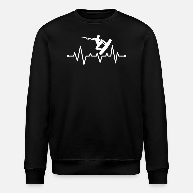 wakeboarden herzschlag wakeboard wakeboarder - Stanley/Stella ROLLER Unisex Organic Sweatshirt - black