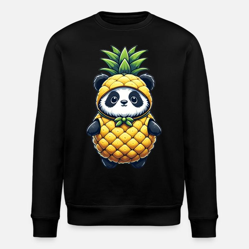 Panda in pineapple costume - Stanley/Stella ROLLER Unisex Organic Sweatshirt - black