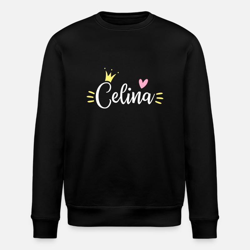 Celina Name Crown - Stanley/Stella ROLLER Unisex Organic Sweatshirt - black