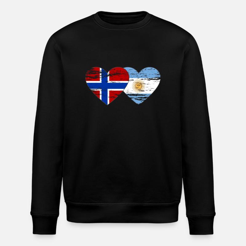 Norvège Argentine Drapeau utilisé - Sweat bio ROLLER Stanley/Stella Unisexe - noir