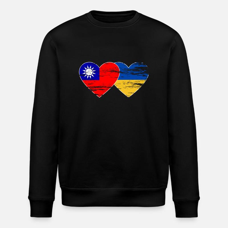 Taïwan Ukraine Drapeau utilisé - Sweat bio ROLLER Stanley/Stella Unisexe - noir