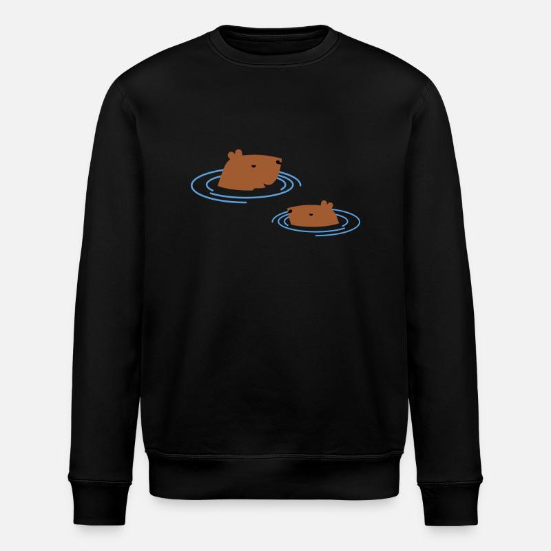 Capybara taking a bath - Stanley/Stella ROLLER Unisex Organic Sweatshirt - black