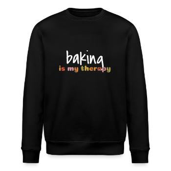 Baking is my therapy - Stanley/Stella Unisex Bio-Sweatshirt ROLLER - Schwarz - Vorne - Nik (191cm)
