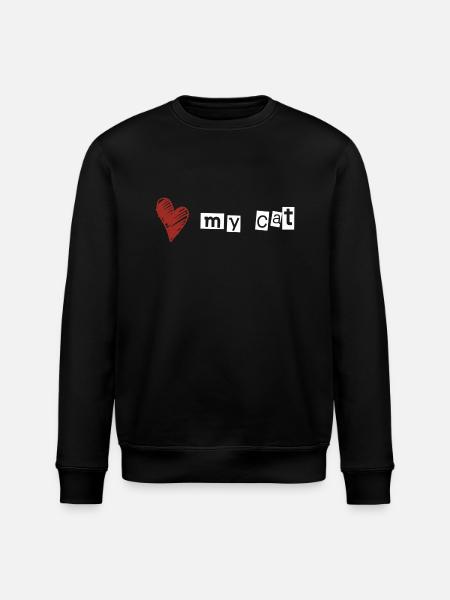 Love my cat - Stanley/Stella ROLLER Unisex Organic Sweatshirt - black