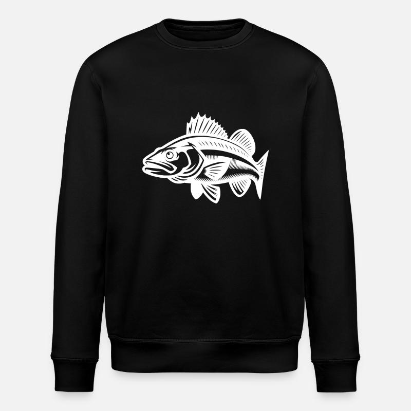 Baignade Poisson sandre - Sweat bio ROLLER Stanley/Stella Unisexe - noir