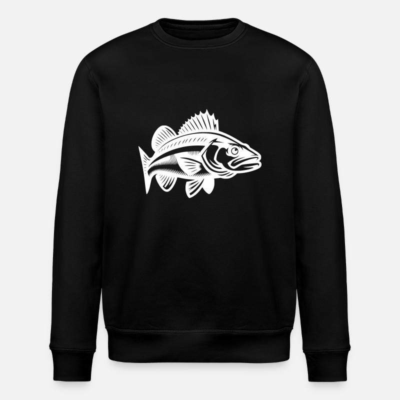 Poisson sandre élégant - Sweat bio ROLLER Stanley/Stella Unisexe - noir